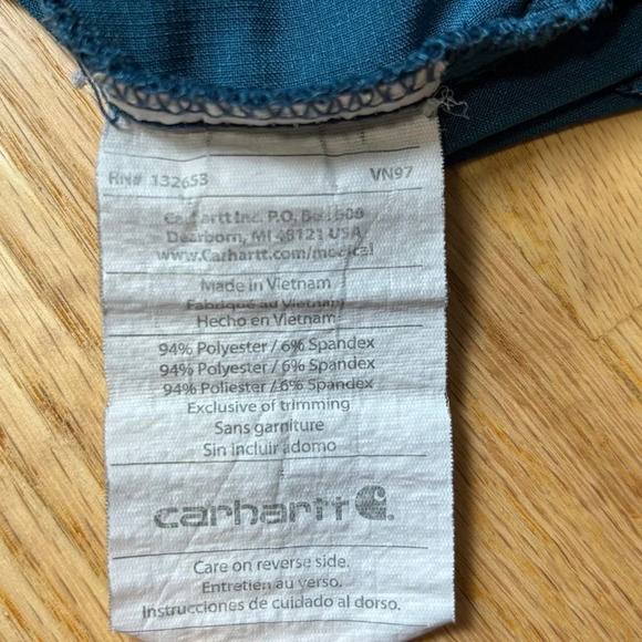 Carhartt Dark Teal  Scrub Top - Picture 7 of 8